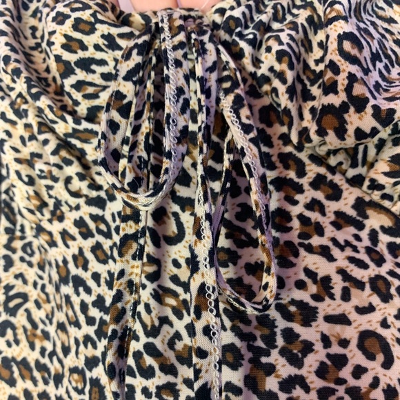 SHEIN | Ruched Bust Front Tie Leopard Dress - Picture 4 of 10